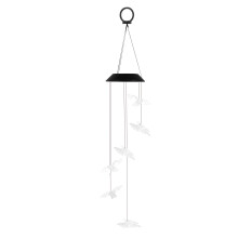 Carillon éolien aigle, lampe carillon d'oiseaux, décoration lumineuse solaire pour jardin commémoratif extérieur