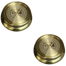 2 Pack Brass Base Incense Holder Retro Tea Saucers Glass Coasters Durable Saucer Office