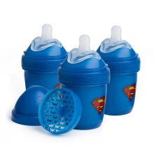 Herobility dobbelte anti-kolik sutteflasker - 140 ml - 3-pak - Superman-logo