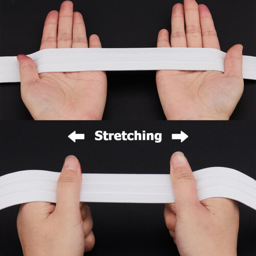 5Yards20mm λευκή αντιολισθητική ελαστική κορδέλα με σιλικόνη, ελαστική ταινία για DIY, 1