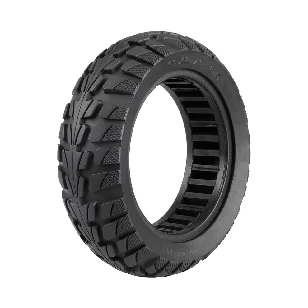 Tubeless Tire For Scooter Replacement, Puncture-Proof 10X2.7-6.5 Solid Tire With Explosion-Proof Rubber, Shockproof Design Grooved Surface, Anti-Skid 9176269087708