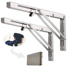 Collapsible Shelf Support, Folding Shelf Brackets for Heavy Duty Applications, Space Saving Design for Garage, Kitchen, Laundry Room, Workshops, 304