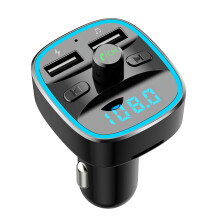 Car Bluetooth FM Transmitter with Enhanced Bluetooth 5.3 Technology, Fast Charging for Two Devices, Voltage Detection, and Ambient Light for Safe