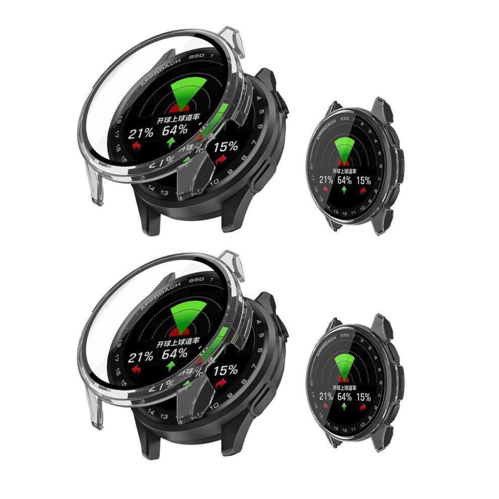 Case With Builtin Tempered Glass Screen Protector, 2 Pack Clear Protective Cover For Garmin Approach S50 9450606512673