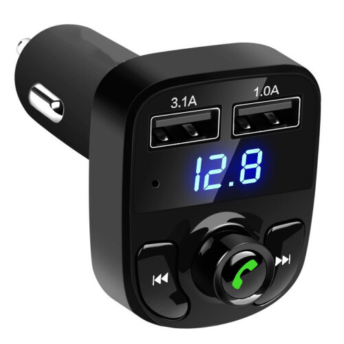 Πομπός Bluetooth FM για αυτοκίνητο, κλήσεις hands-free με ενσωματωμένο μικρόφωνο, 2