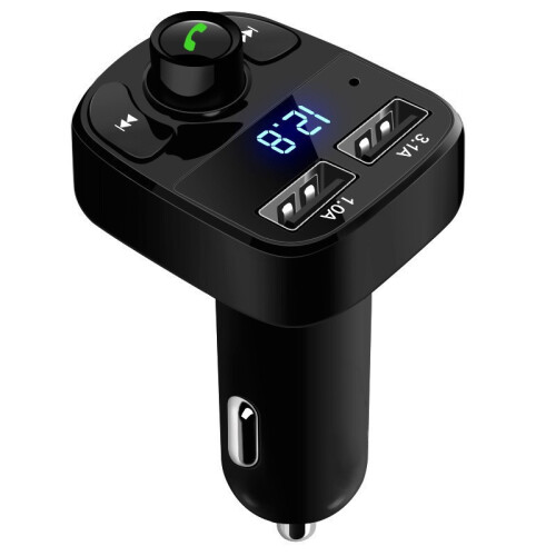 Πομπός Bluetooth FM για αυτοκίνητο, κλήσεις hands-free με ενσωματωμένο μικρόφωνο, 1