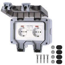 Weatherproof Outdoor Socket, Outdoor Waterproof Socket, Premium ABS Construction, Durable Exterior Power Outlet with IP66 Rating, High Temperature