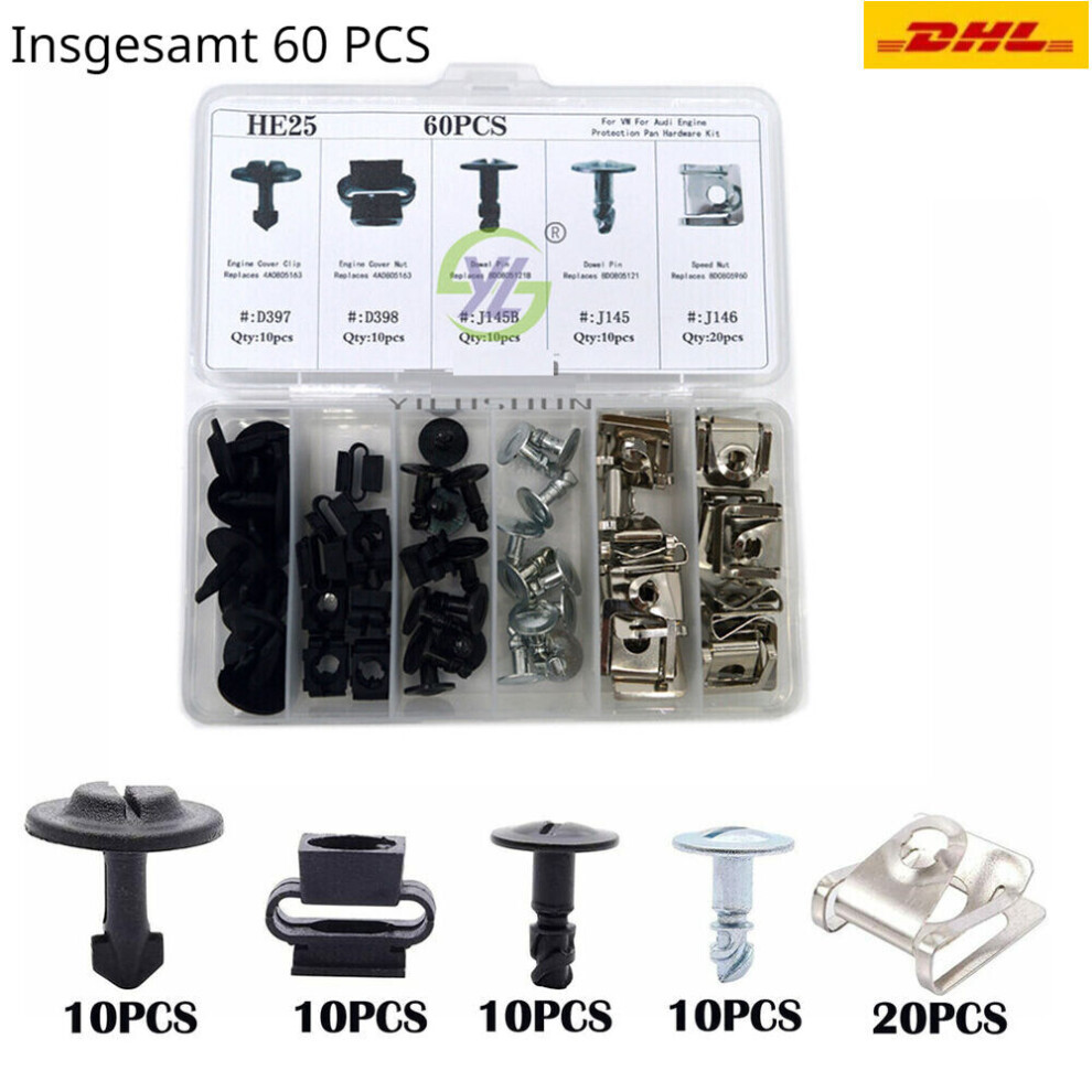 Engine Undertray Cover Clips, Car Engine Protection Pan Hardware Clips Kit Strong Robust Resistant For Audi Vw Vehicles 9138057179842