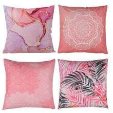 Fodere per cuscini Boho 18x18, confezione da 4, federe in lino colorate con motivi astratti per divano, poltrona e decorazioni per esterni.