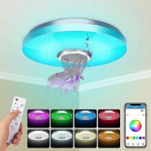 Plafoniera a LED da 36W con altoparlante Bluetooth, intelligente con telecomando e app.