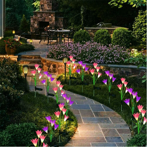 Lampada solare a LED multicolore per esterni e vialetti, 2 pezzi 1