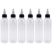 15pcs 60ml Empty Tattoo Ink Bottles Transparent LeakProof Pigment Storage Durable Plastic