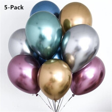 SUSUchens5 stk. 12-tommers metalliske lateksballonger, feiring, bryllup, bursdagsfest, dekorasjon, lilla