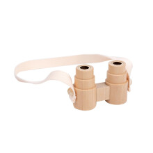 Kids Telescope Outdoor Toys Children Magnification Toy Wooden s Toy for 3-12 Years Toddlers Exploration Camping Beige