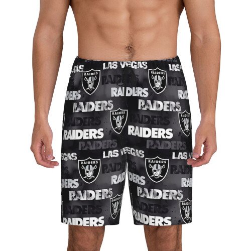 Ανδρικό κοντό παντελόνι πιτζάμας Raiders με αθλητικό μανίκι με το λογότυπο της