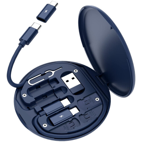 TRAHOO Multi USB-ladeadaptersett, kompatibel med USB C til Lightning, USB A og Type C til Micro/Type C/Lightning, dataoverføring, kortlagring 1