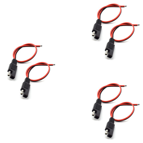 6 τεμάχια καλώδιο επέκτασης SAE 18AWG, βύσμα γρήγορης αποσύνδεσης SAE 2 ακίδων, πάνελ