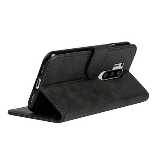 Capa carteira de couro preta compatível com OnePlus 8 Pro_qq 2