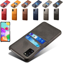 Kompatybilny z etui Samsung Galaxy A41, skórzanym etui, kartą Visa Amex - Czarny A41