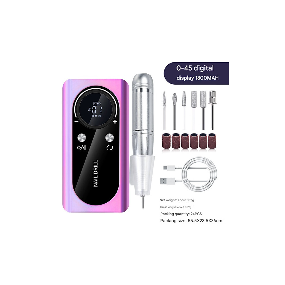 Purple Fast And Efficient 45000 Rpm Rechargeable Portable Electric Nail File Rpm Rechargeable Portable Electric Nail File