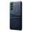 Capa de couro azul compatível com Samsung Galaxy S24 com compartimento para cartão 2