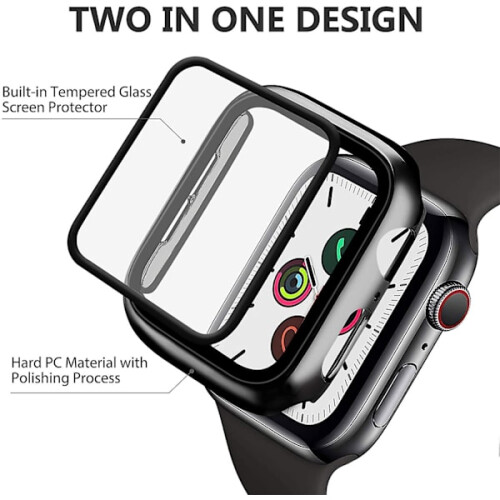 Γυαλί+ Κάλυμμα Συμβατό με Apple Watch44mm/40mm, 42mm/38mm, Προστατευτικό Οθόνης + Προφυλακτήρας 2