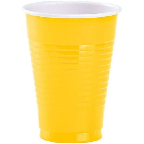 Κίτρινα ποτήρια 12oz για πάρτι, βαρέως τύπου πλαστικό δοχείο κρύου ποτού, χωρίς BPA