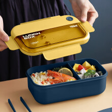 Bosca Bento 2 Urrann 1100ML le Spúnóg, Coimeádáin Lóin do Dhaoine Fásta/Páistí, comhoiriúnach le bronntanais maisiúcháin tí