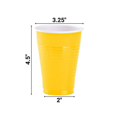 Κίτρινα ποτήρια 12oz για πάρτι, βαρέως τύπου πλαστικό δοχείο κρύου ποτού, χωρίς BPA 1