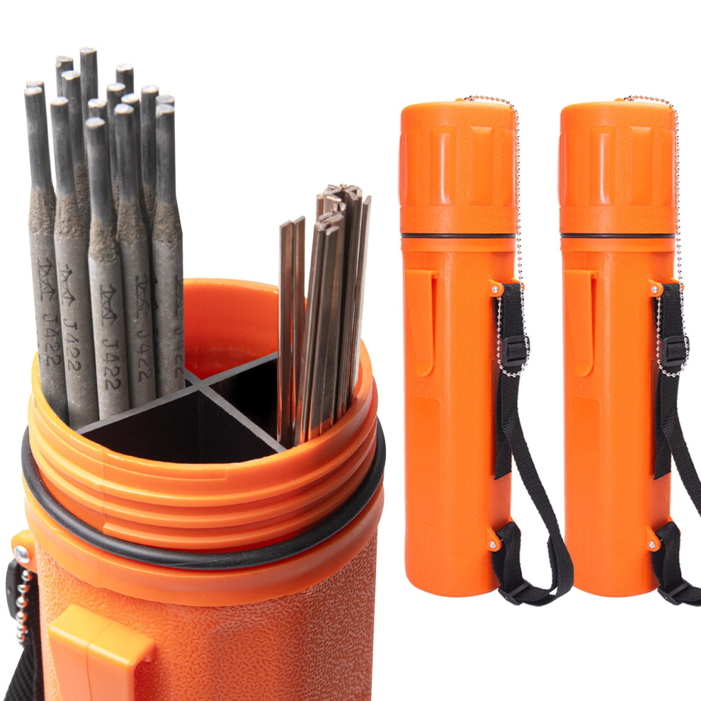 Welding Electrode Storage Tube 2 Pack 3X14in Moisture Proof Rod Container With Strap And Divider 9365369037151