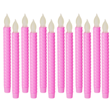 Luzes de vela eletrônicas de LED, longas, amarelas, com efeito de flash, para decoração de aniversários e casamentos.