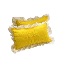 Tarmeek Ruffled Pillow Shams Set of 2, 19x30in, Cotton Princess Throw Pillow Covers, Farmyard Decorative Pillowcases