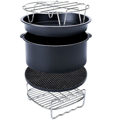 Acessórios para fritadeira a ar, compatíveis com todos os modelos de 6/7/8 polegadas, 5 peças (tamanho: 6 polegadas, 5 peças)