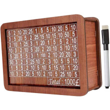 Salvadanaio in legno Kcavykas con contatore, compatibile con banconote da 1000 sterline, contenitore portatile per contanti per adulti e bambini.