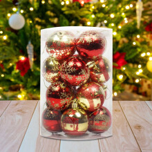 Ornáidí Nollag Plaisteacha Staron16PCS6cm, Comhoiriúnach le Maisiúcháin Crann Nollag, Crochta Cóisire Saoire Laistigh