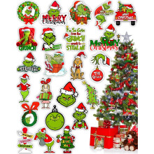 TOFOTL Grinch Christmas Ornaments - Xmas Tree Decorations, Hanging Holiday Decor Indoor Home, Black Gift Idea