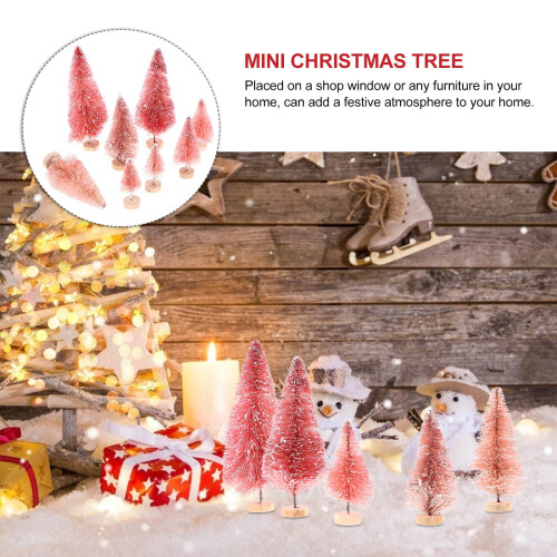 Eease8st Mini Julgranar med Träfot - Rosa 2
