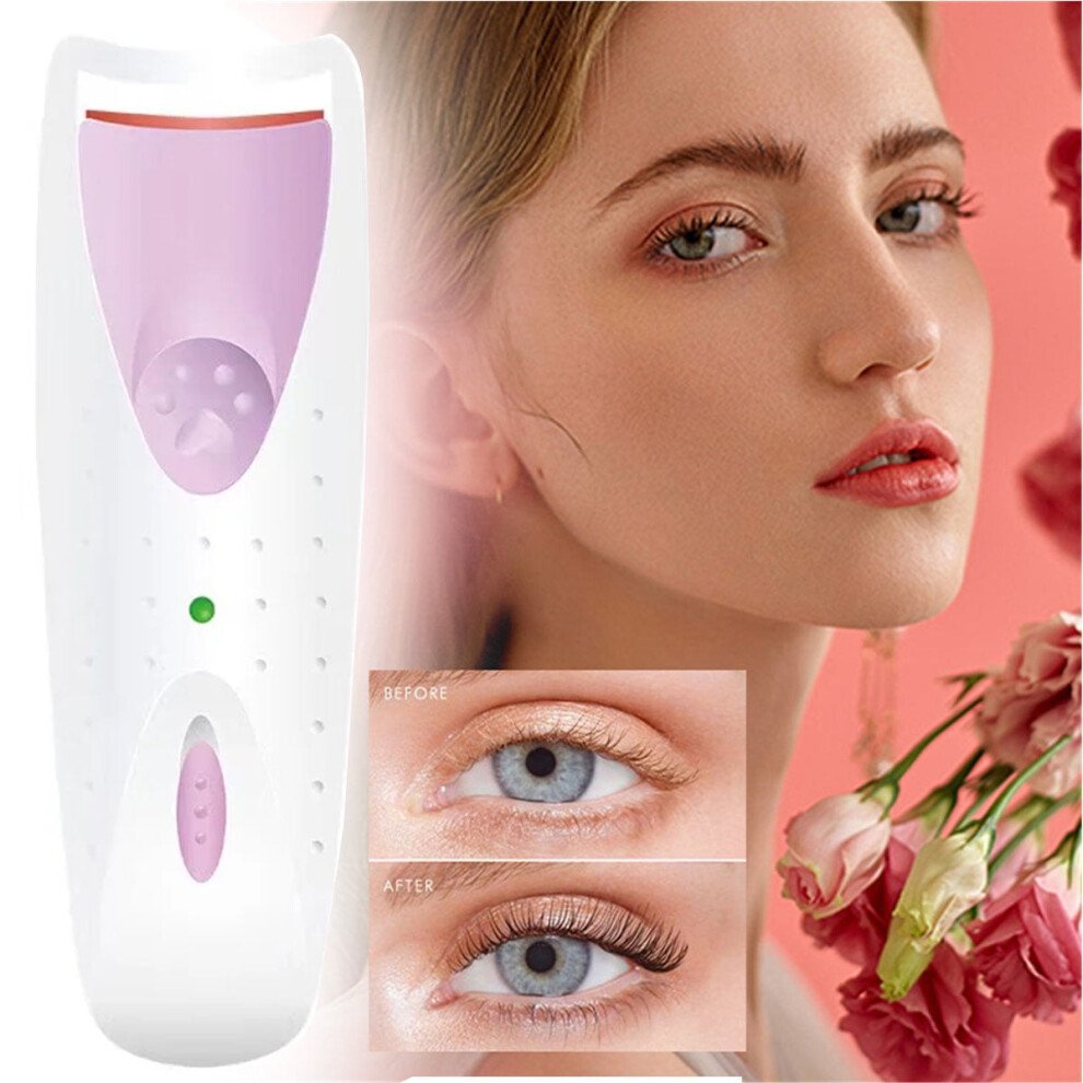 Professional Heated Eyelash Curler with Silicone Refill Pad - Long-Lasting Curling Tool for Naturally Curled Eyelashes, Perfect for Women