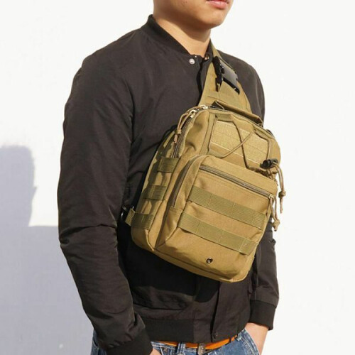 Σακίδιο πλάτης Molle Tactical Sling για άνδρες, τσάντα στήθους, σακίδιο πλάτης, Messen, χακί, 1
