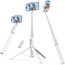 55" Selfie Stick Tripod, All-in-one Extendable Aluminum Phone Tripod with Rechargeable Bluetooth Remote,