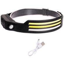 Induktionslampe, COB-Lampe, Stirnlampe, Taschenlampe, USB-aufladbar (weißes, gelbes, rotes Licht)