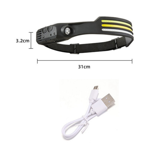 Επαγωγική λάμπα COB Light Light Φακός προβολέα USB Rechargeable (Λευκό κίτρινο κόκκινο φως) 1