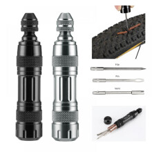 Prettyui 5pcs Tire Repair Rubber Strip And Bicycle Tire Repair Drill For MTB Road Bike Tubeless Repair Bicycle Tools Set