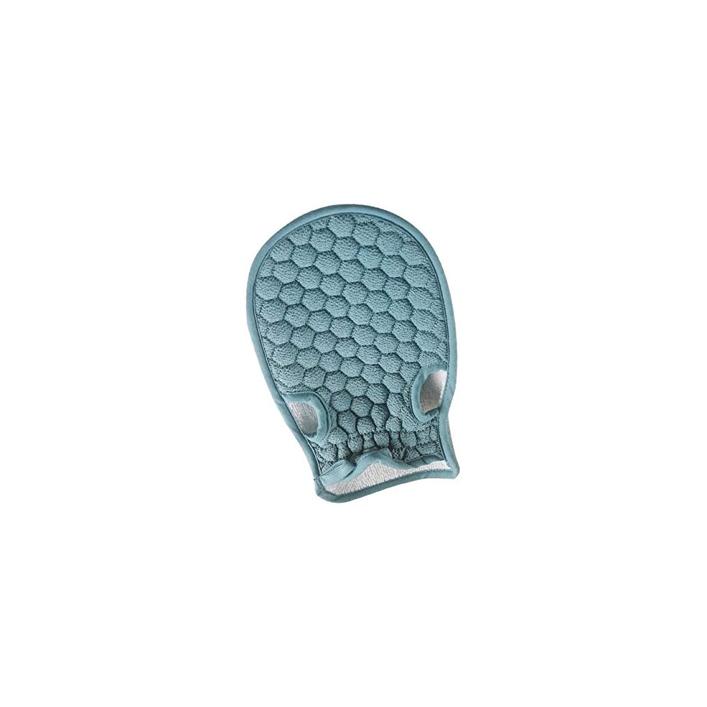 Blue Exfoliating Shower Gloves For Gentle Skin Massage Spa Bath Scrub Mitt With Lattice Texture