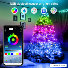 LED-Lichterkette mit USB- und Bluetooth-Fernbedienung für die Weihnachtsdekoration – ideal für Schlafzimmer, Partys und Weihnachtsbaum.