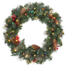 Guirlanda de Natal artificial de 24/48/60 polegadas, pinheiro verde para decoração de casa