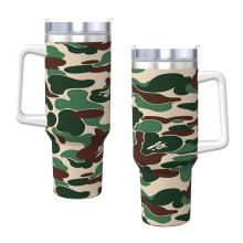 Bape40oz H2.0 rostfritt stål vakuumisolerad tumbler med lock och sugrör för vatten, iste eller kaffe, smoothie
