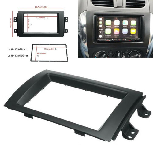 GLFILL για το 2007-13Suzuki Sx4Κιτ ταμπλό με διπλή στερεοφωνική πλάκα ραδιοφώνου