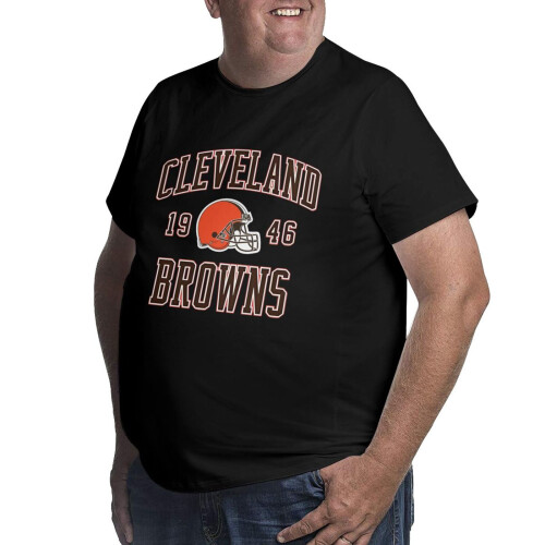 Cle_Browns Ανδρικό Μπλούζα με Κοντό Μανίκι με Λογότυπο Ομάδας Ποδοσφαίρου για Φίλους 1