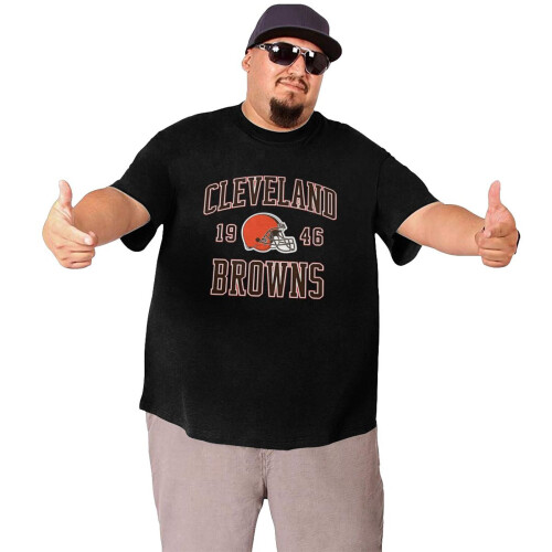 Cle_Browns Ανδρικό Μπλούζα με Κοντό Μανίκι με Λογότυπο Ομάδας Ποδοσφαίρου για Φίλους 2